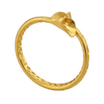 Alliyette Bracelet 18K Gold Plated Brass Calla Lily Golden Bud Bangle 18k sterling vermeil demi-fine jewelry