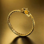 Alliyette Bracelet 18K Gold Plated Brass Lily Golden Bud Bangle 18k sterling vermeil demi-fine jewelry