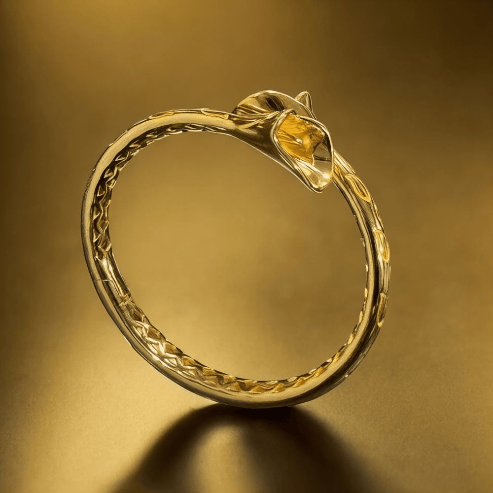 Alliyette Bracelet 18K Gold Plated Brass Lily Golden Bud Bangle 18k sterling vermeil demi-fine jewelry