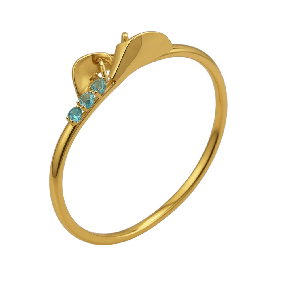 Alliyette Bracelet Calla Lily Azure Bloom Bangle 18k sterling vermeil demi-fine jewelry