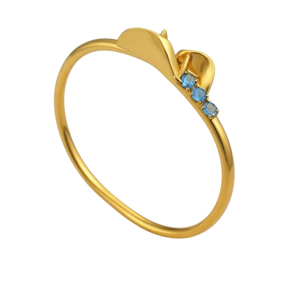 Alliyette Bracelet Calla Lily Azure Bloom Bangle 18k sterling vermeil demi-fine jewelry