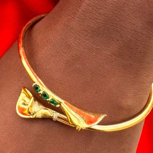 Alliyette Bracelet Calla Lily Self Love Bangle 18k sterling vermeil demi-fine jewelry