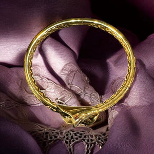 Alliyette Bracelet Gold Vermeil Calla Lily Golden Bud Bangle 18k sterling vermeil demi-fine jewelry