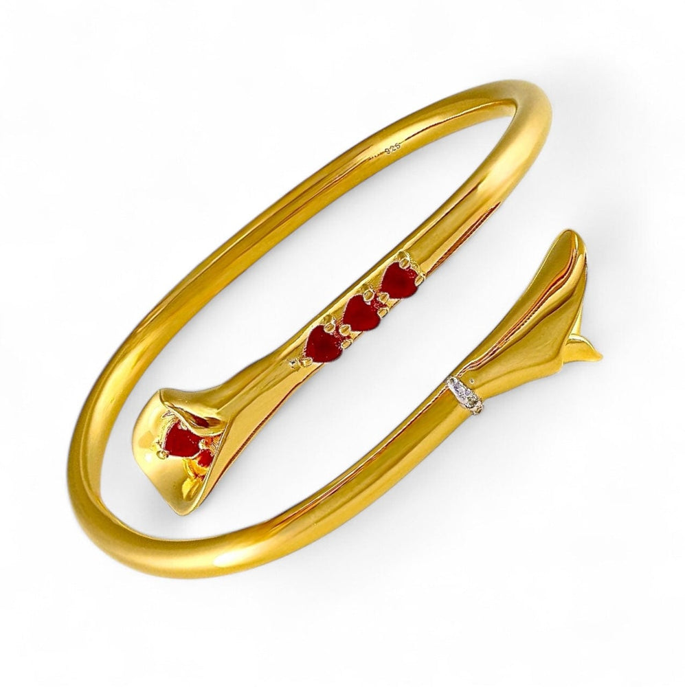 Alliyette Bracelet Gold Vermeil Calla Lily Grace Bangle 18k sterling vermeil demi-fine jewelry