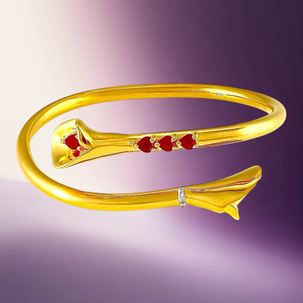 Alliyette Bracelet Gold Vermeil Calla Lily Grace Bangle 18k sterling vermeil demi-fine jewelry