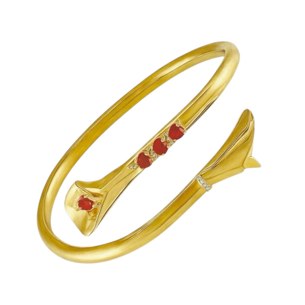 Alliyette Bracelet Gold Vermeil Calla Lily Grace Gemstone Bangle 18k sterling vermeil demi-fine jewelry