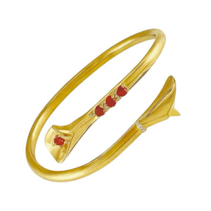 Alliyette Bracelet Gold Vermeil Calla Lily Grace Gemstone Bangle 18k sterling vermeil demi-fine jewelry