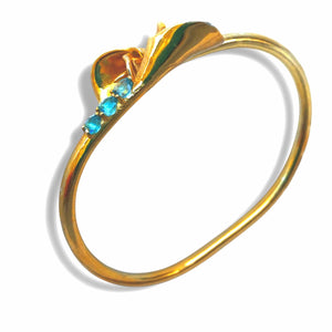 Alliyette Bracelet Gold Vermeil / Green Topaz Calla Lily Azure Bloom Bangle 18k sterling vermeil demi-fine jewelry