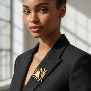 Alliyette Brooch Gold The Súga Soleil Brooch Pin 18k sterling vermeil demi-fine jewelry