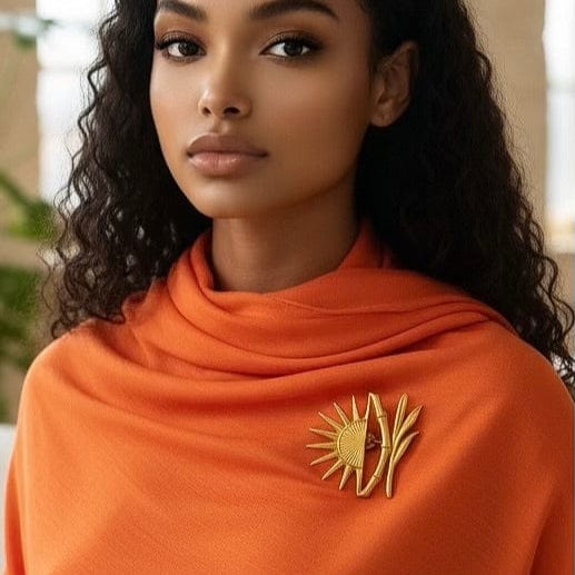 Alliyette Brooch Gold The Súga Soleil Brooch Pin 18k sterling vermeil demi-fine jewelry