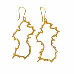 Alliyette Earring 14K Solid Gold Enchanted Guyana Golden Map Earrings 18k sterling vermeil demi-fine jewelry