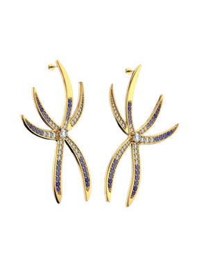 Alliyette Earring Ethereal Elegance: The Seven-Armed Starfish Earrings 18k sterling vermeil demi-fine jewelry