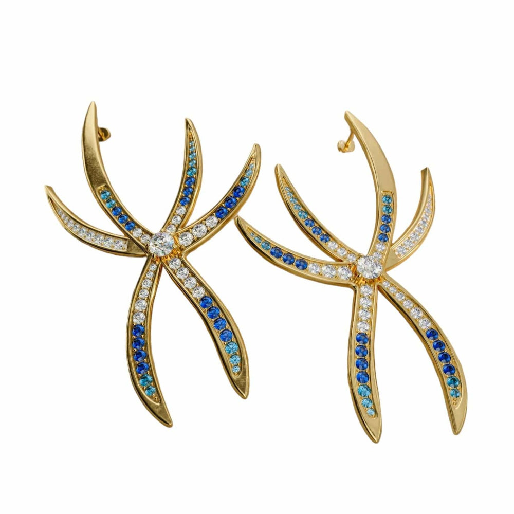 Alliyette Earring Ethereal Elegance: The Seven-Armed Starfish Earrings 18k sterling vermeil demi-fine jewelry