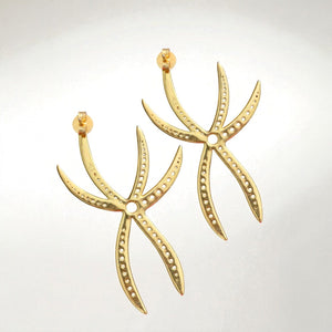 Alliyette Earring Stella Maris Six-Armed Starfish Gemstone Earrings 18k sterling vermeil demi-fine jewelry