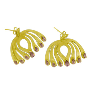Alliyette Earrings Amethyst Self-Love Post Earrings 18k sterling vermeil demi-fine jewelry