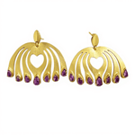 Alliyette Earrings Amethyst Self-Love Post Earrings 18k sterling vermeil demi-fine jewelry