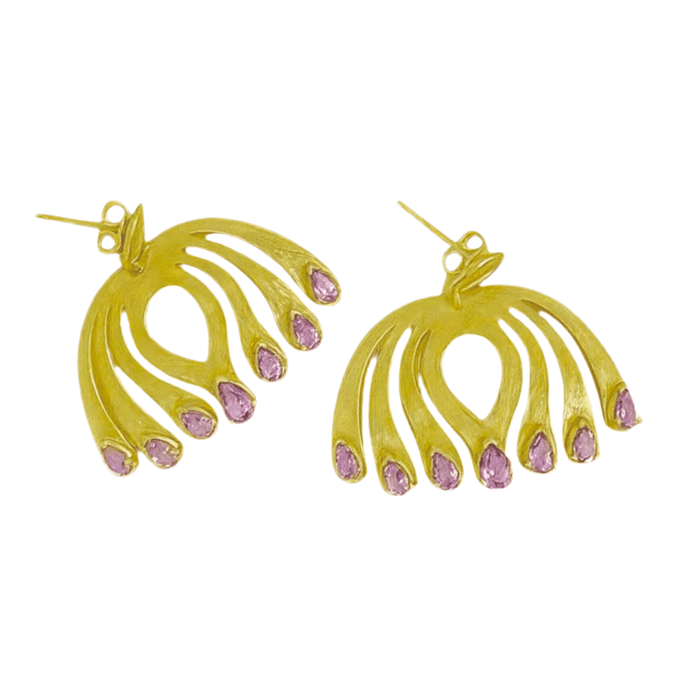 Alliyette Earrings Amethyst Self-Love Post Earrings 18k sterling vermeil demi-fine jewelry