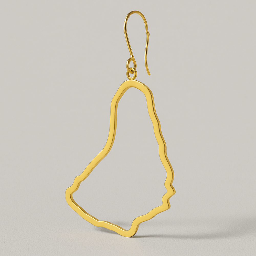 Alliyette Earrings Barbados Reversible Map Earring 18k sterling vermeil demi-fine jewelry