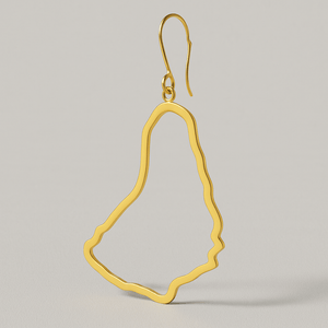 Alliyette Earrings Barbados Reversible Map Earring 18k sterling vermeil demi-fine jewelry