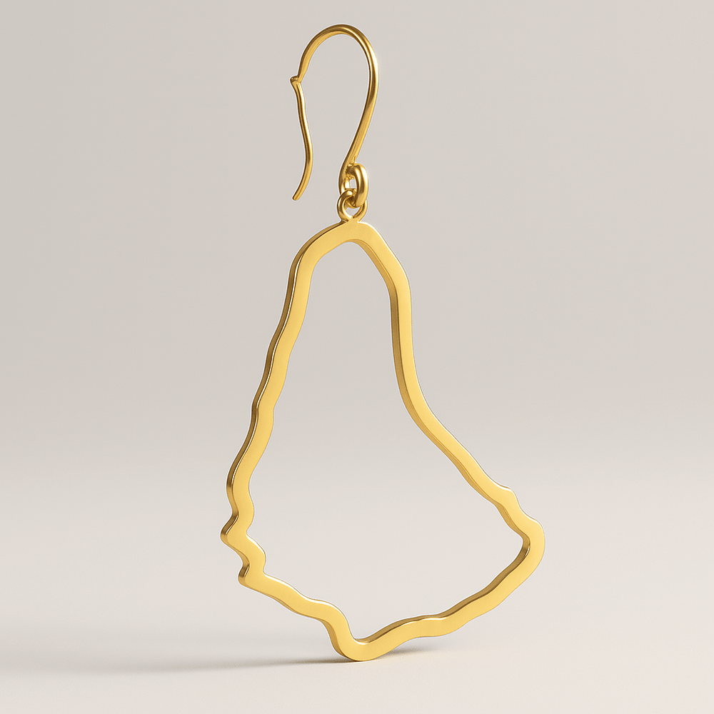 Alliyette Earrings Barbados Reversible Map Earring 18k sterling vermeil demi-fine jewelry