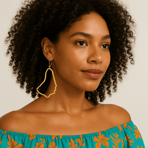 Alliyette Earrings Barbados Reversible Map Earring 18k sterling vermeil demi-fine jewelry