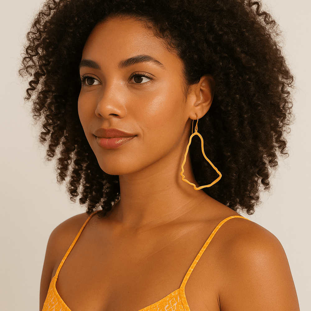 Alliyette Earrings Barbados Reversible Map Earring 18k sterling vermeil demi-fine jewelry