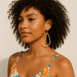 Alliyette Earrings Barbados Reversible Map Earring 18k sterling vermeil demi-fine jewelry