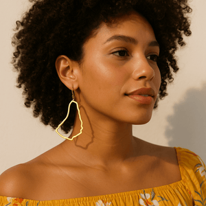 Alliyette Earrings Barbados Reversible Map Earring 18k sterling vermeil demi-fine jewelry