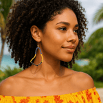 Alliyette Earrings Barbados Reversible Map Earring 18k sterling vermeil demi-fine jewelry