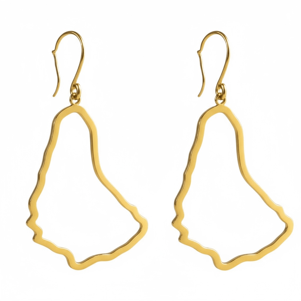 Alliyette Earrings Barbados Reversible Map Earring 18k sterling vermeil demi-fine jewelry