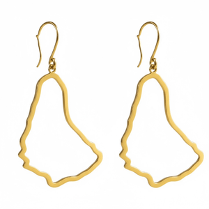 Alliyette Earrings Barbados Reversible Map Earring 18k sterling vermeil demi-fine jewelry