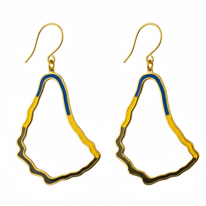Alliyette Earrings Barbados Reversible Map Earring 18k sterling vermeil demi-fine jewelry