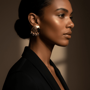 Alliyette Earrings Garnet Amethyst Peacock Post Earring 18k sterling vermeil demi-fine jewelry
