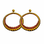 Alliyette Earrings Gold Endless Garnet Extra Large Hoop Earrings 18k sterling vermeil demi-fine jewelry