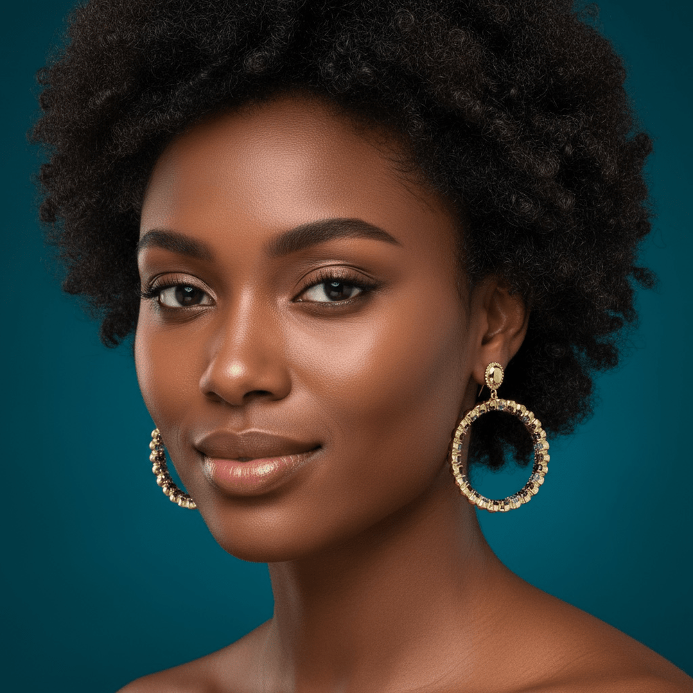 Alliyette Earrings Gold Her Inner Beauty Gemstone Hoops 18k sterling vermeil demi-fine jewelry
