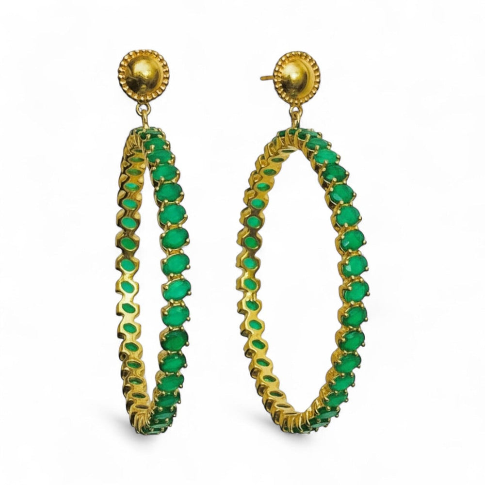 Alliyette Earrings Gold Isle Verde Hoops 18k sterling vermeil demi-fine jewelry