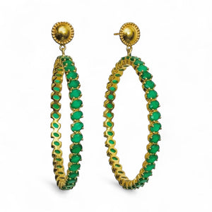 Alliyette Earrings Gold Isle Verde Hoops 18k sterling vermeil demi-fine jewelry