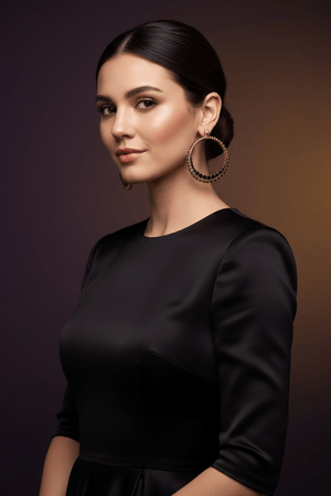 Alliyette Earrings Gold Midnight Volcano Hoops 18k sterling vermeil demi-fine jewelry