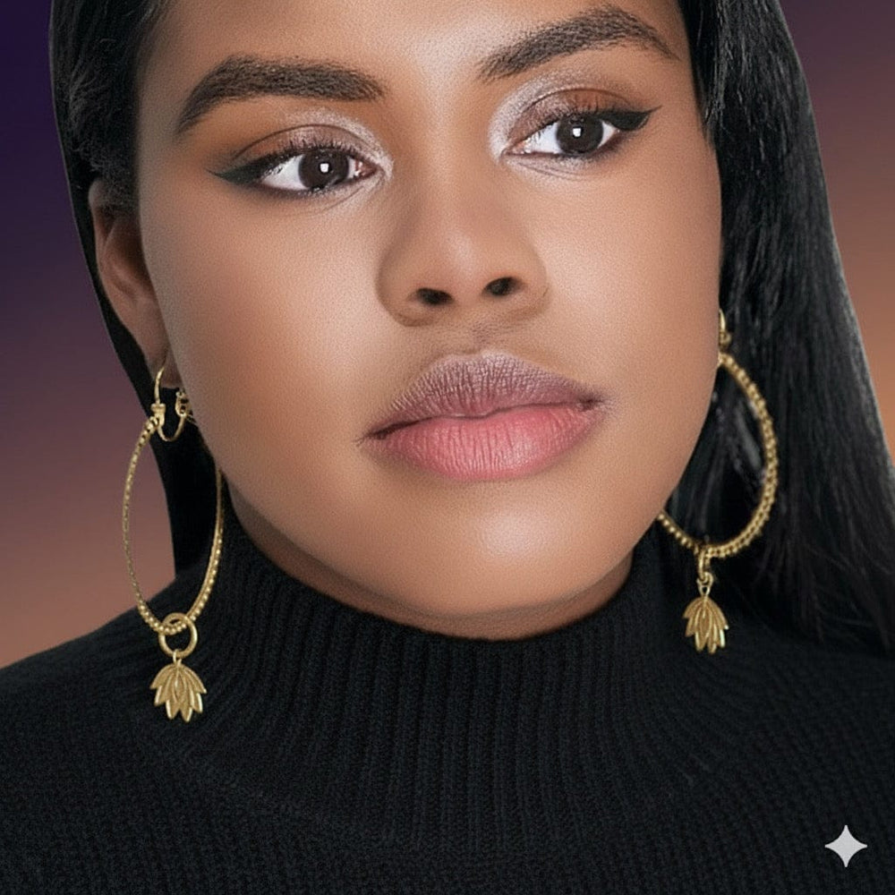 Alliyette Earrings Gold Peacock Allure Charm Hoops 18k sterling vermeil demi-fine jewelry