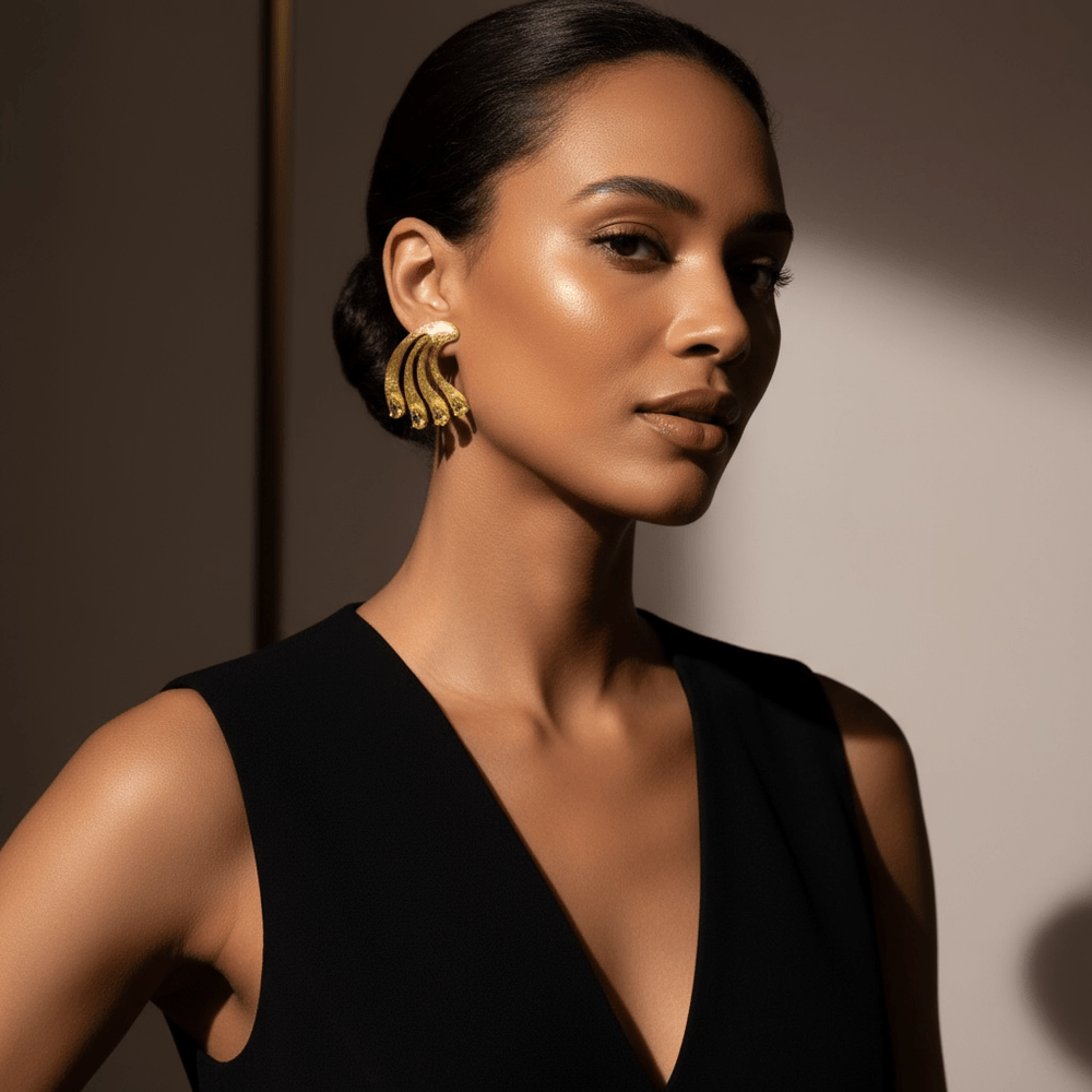 Alliyette Earrings Gold Peridot Paradise Peacock  Earrings 18k sterling vermeil demi-fine jewelry