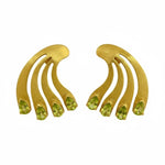Alliyette Earrings Gold Peridot Paradise Peacock  Earrings 18k sterling vermeil demi-fine jewelry