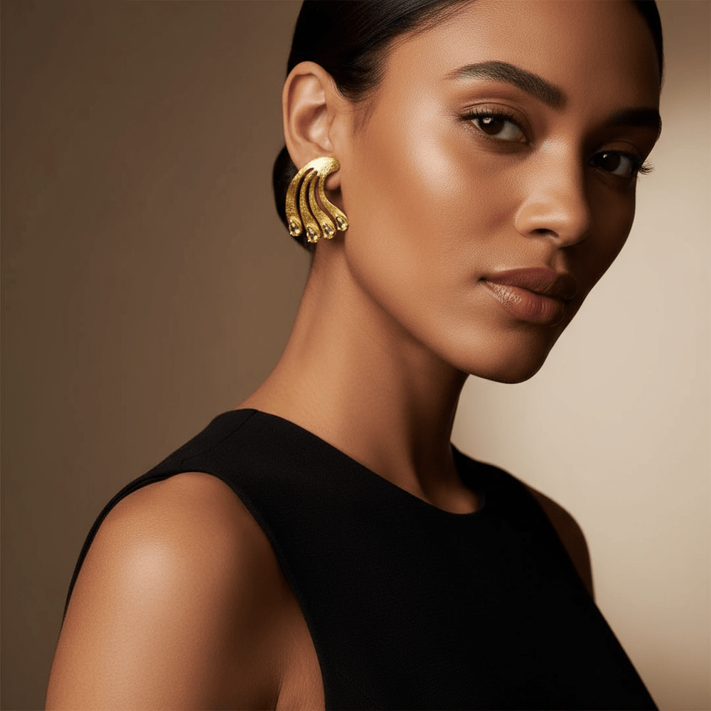 Alliyette Earrings Gold Peridot Paradise Peacock  Earrings 18k sterling vermeil demi-fine jewelry