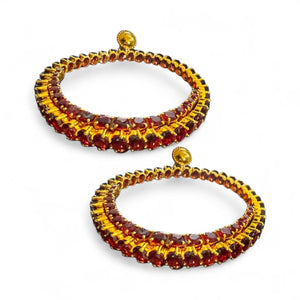 Alliyette Earrings Gold Red Ember Hoops 18k sterling vermeil demi-fine jewelry