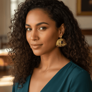 Alliyette Earrings Grand Garnet Peacock Earrings 18k sterling vermeil demi-fine jewelry
