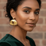 Alliyette Earrings Grand Garnet Peacock Earrings 18k sterling vermeil demi-fine jewelry