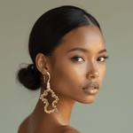 Alliyette Earrings Guyana Beaded Reversible Map Earring 18k sterling vermeil demi-fine jewelry