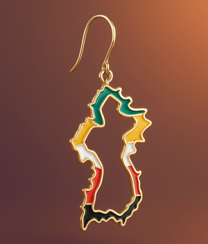 Alliyette Earrings Guyana Beaded Reversible Map Earring 18k sterling vermeil demi-fine jewelry