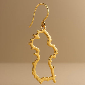 Alliyette Earrings Guyana Beaded Reversible Map Earring 18k sterling vermeil demi-fine jewelry