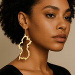 Alliyette Earrings Guyana Beaded Reversible Map Earring 18k sterling vermeil demi-fine jewelry