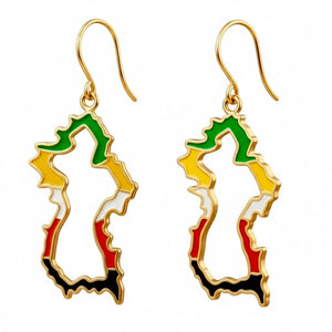Alliyette Earrings Guyana Beaded Reversible Map Earring 18k sterling vermeil demi-fine jewelry